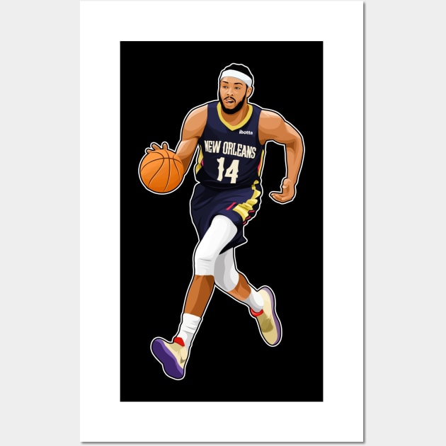 Brandon Ingram #14 Dribble The Ball Wall Art by RunAndGow